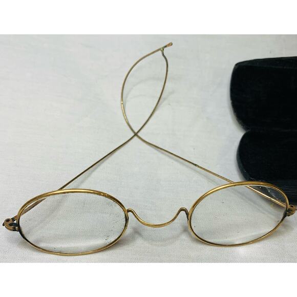 Antique Reading Glasses With Case Round Gold Content? STOCO 1/1012 Harry Potter - Picture 3 of 5